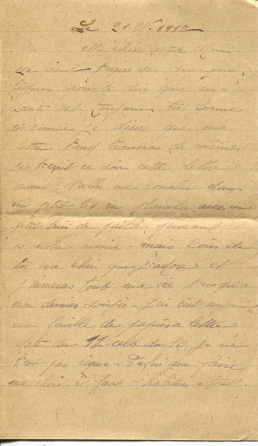 456 - 21 Octobre 1917 - Lettre d'Eugène Felenc adressée à sa fiancée Hortense Faurite - Page 1.jpg
