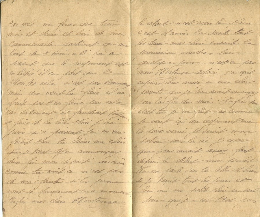 459 - 22  Octobre 1917 - Lettre d'Eugène Felenc adressée à sa fiancée Hortense Faurite - Page 2 & 3.jpg