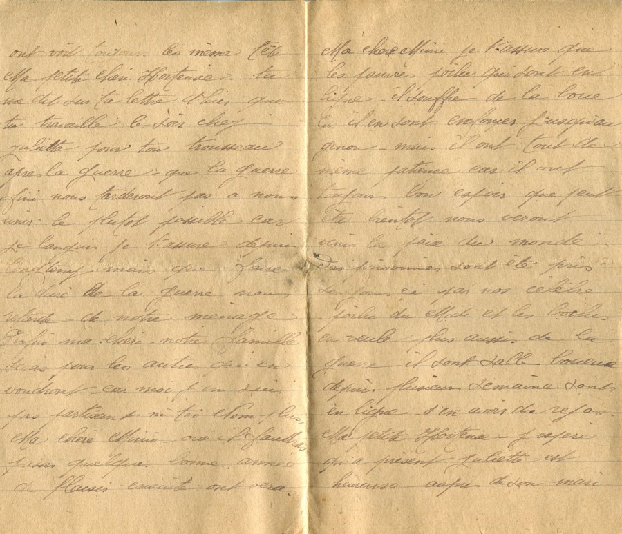 472 - 25 Novembre 1917 - Lettre d'Eugène Felenc adressée à sa fiancée Hortense Faurite - Page 2 & 3.jpg