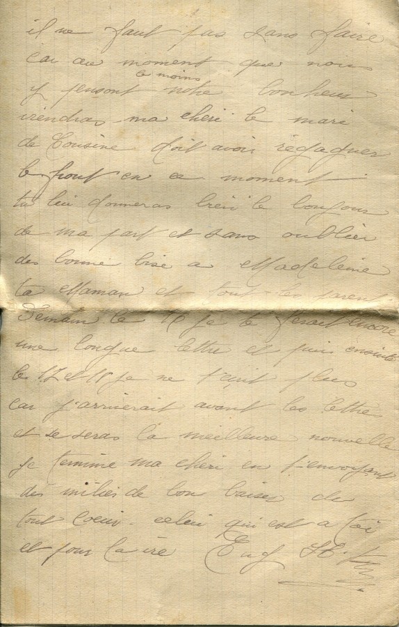 496 - 15 Décembre 1917 - Lettre d' Eugène Felenc adressée à sa fiancée Hortense Faurite- Page 4.jpg